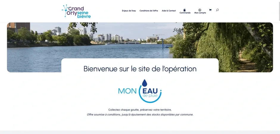 Aperçu du site Mon eau de pluie