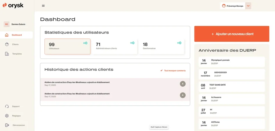 Aperçu du site Orysk
