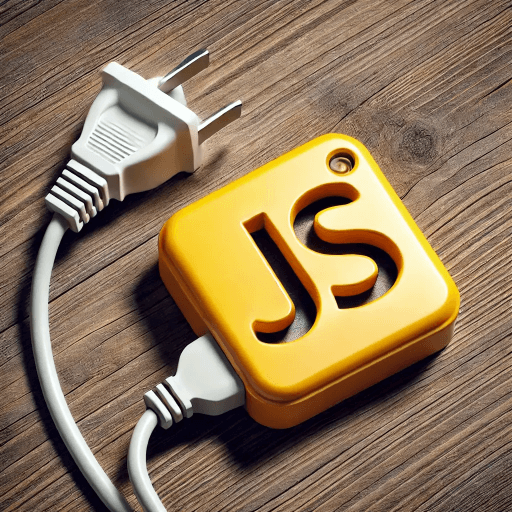 Le logo javascript débranché d'une prise de courant